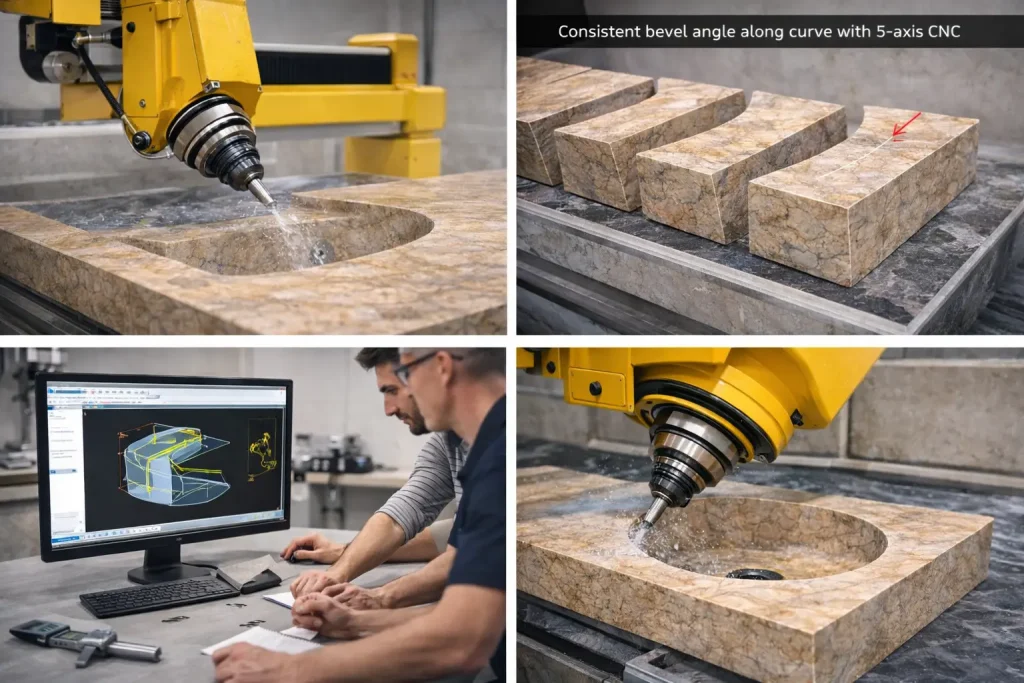5-axis CNC stone cutting demonstration